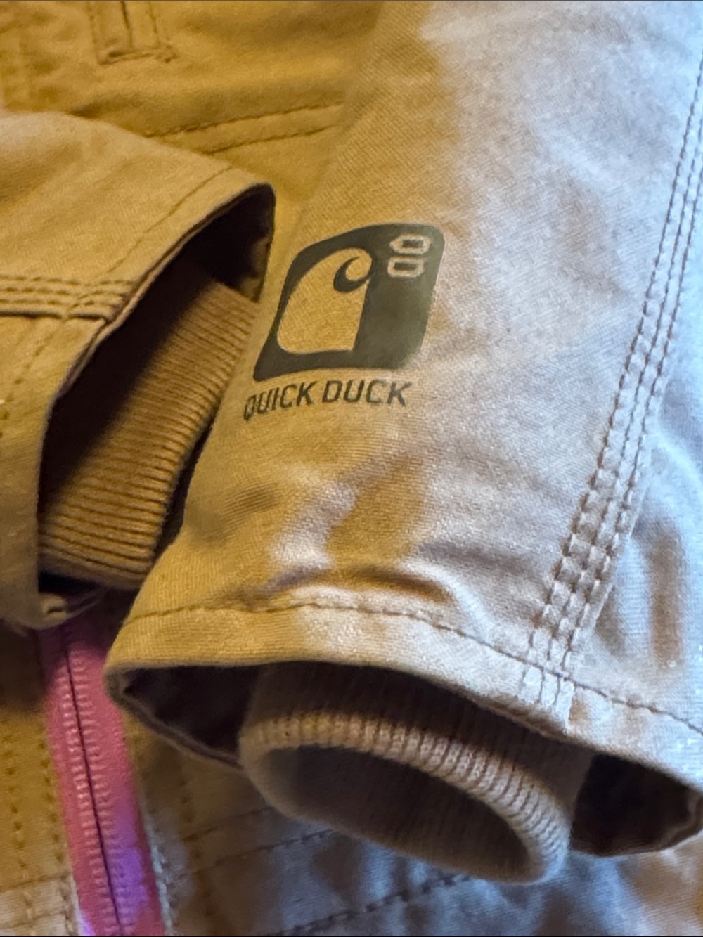 Carhartt Kids Brown Hooded Puffer Jacket with Pink Lining - Picture 5 of 8